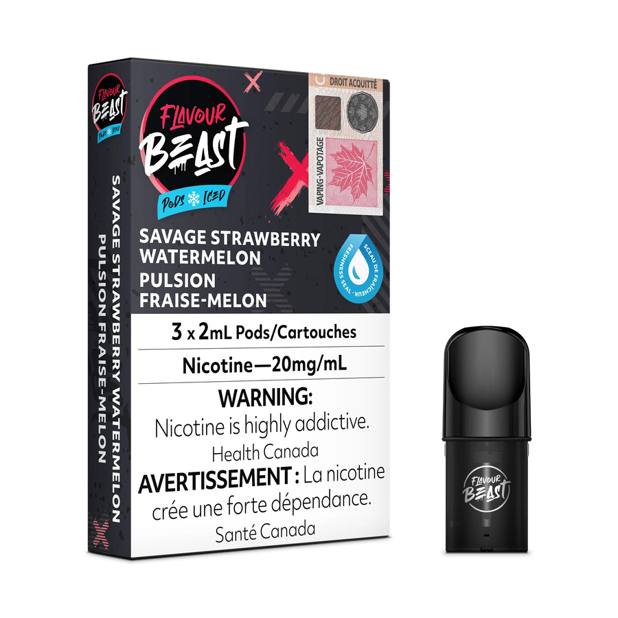 Flavour Beast Pod Pack - Savage Strawberry Watermelon Iced
